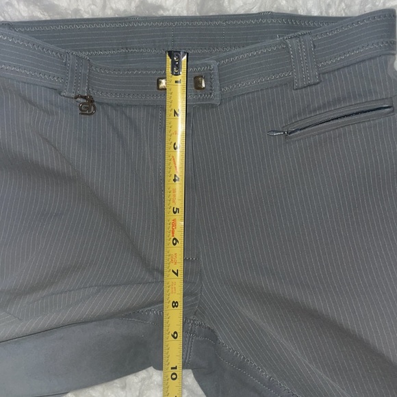 Golden Dress Full Leather Seat Breeches Size 25R Pinstripe Grey PRISTINE! - Picture 6 of 16